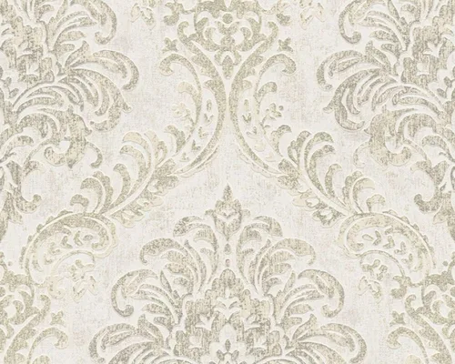 CONCORD WALLCOVERINGS ™ Papel pintado moderno con textura, barroco, clásico, pared de vinilo, dorado, metálico, blanco, 21 pulgadas x 33 pies (57