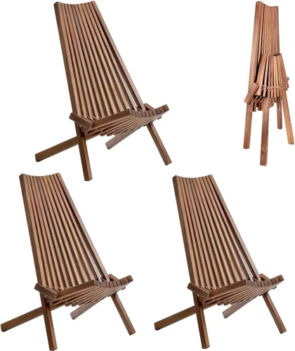 Miniatura 10 de Sillas plegables de madera plegable para patio, silla plegable de madera maciza de acacia, fácil montaje, sillas para fogata para interiores y Silla