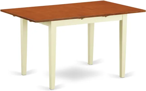 Miniatura 2 de East West Furniture NODA3-LWH-W - Juego de mesa de cocina de 3 piezas para espacios pequeños contiene una mesa de comedor rectangular con hoja