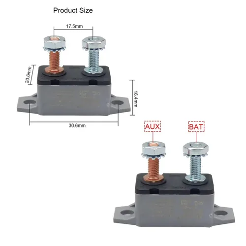 Miniatura 3 de Disyuntor de reinicio automático de 10A 12V-24V con perno de tapa para cargadores de batería, camiones, motores de automóvil y más (4 unidades)