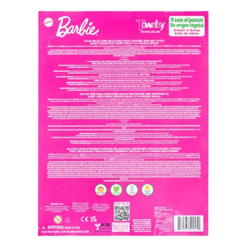 Miniatura 8 de Set de maquillaje cosmético Barbie para niñas con brillo de labios súper brillante, esmalte de uñas y pegatinas para uñas 11 piezas, perfecto