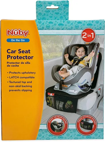 Miniatura 6 de Nuby Protector de asiento de coche de lujo, alfombrilla negra para usar debajo del asiento de coche del niño