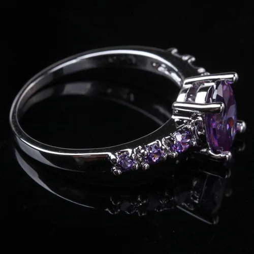 Miniatura 3 de YAZILIND anillo para boda color púrpura anillo de compromiso para mujer