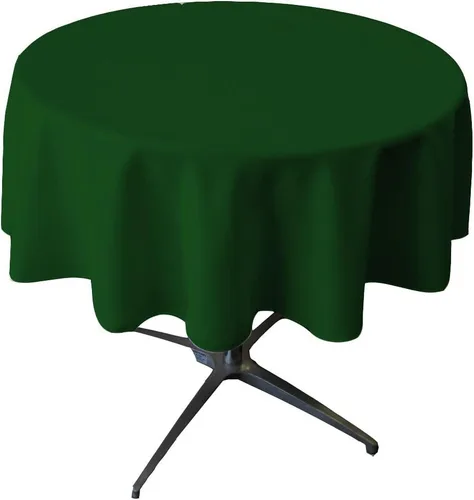 Miniatura 14 de LA Linen - Mantel redondo lavable de popelina de poliéster, resistente a manchas y arrugas, 51", mantel de tela para comedor, cocina, fiesta, Negro