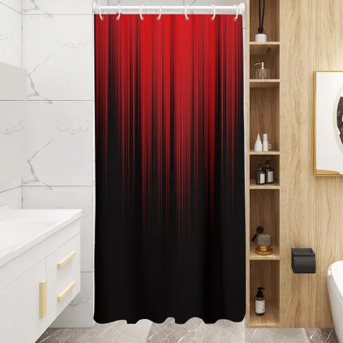 Miniatura 9 de AAtter - Cortina de ducha negra y gris con arte abstracto ombre gótico gótico estético para hombres, extra larga XL grande, de tela para decoración
