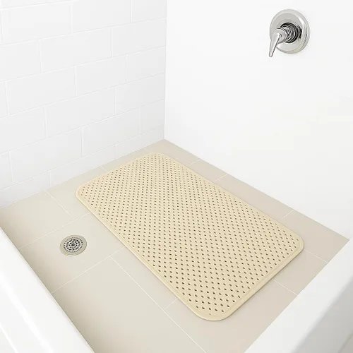 Miniatura 2 de Alfombra antideslizante para bañera y ducha, textura suave y acolchada, para spa, baño, ducha y baño, 27.5 x 16 pulgadas, con ventosas y agujeros