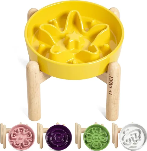 Miniatura 14 de LE TAUCI Cuencos para perros de cerámica de alimentación lenta, cuenco de alimentación lenta de 1.5 tazas para razas pequeñas y medianas, cuenco
