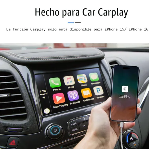 Miniatura 3 de Cable Carplay de coche para iPhone 17/16/15, cable USB A a USB C compatible con iPhone 17/16, 17Air, 17/16/15 Pro Max, 16E, 16 Plus, iPad 10ª/11