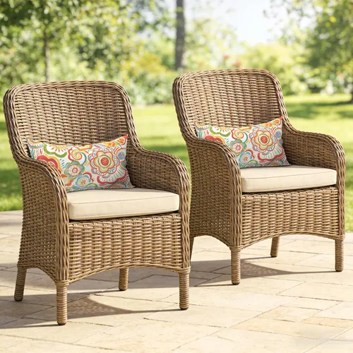 Miniatura 204 de Juego de 2 almohadas para exteriores de 16 x 16 pulgadas, repelentes al agua con interiores, para muebles de patio, hogar, jardín, geometría bohemia