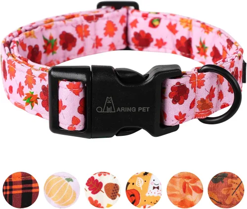 Miniatura 23 de Aring Pet Collar navideño para perro, lindo, ajustable, de algodón, para cachorros, perros pequeños, medianos y grandes, con copos de nieve, rojo Z