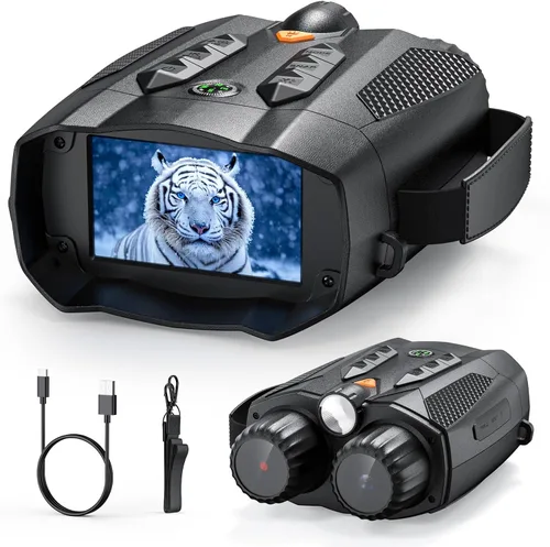 Gafas de visión nocturna 4K, prismáticos de visión nocturna de 1315 pies para adultos, gafas infrarrojas para cazador con zoom digital 8X con
