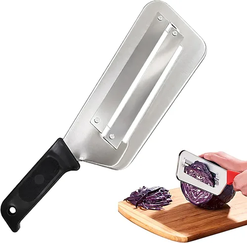Cuchillo triturador de acero inoxidable, cortador de doble capa, cortador de verduras multifuncional, triturador de repollo, cuchillas afiladas,