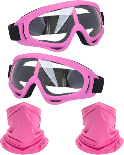 Miniatura 20 de LJDJ Gafas de motocicleta, paquete de 2 unidades, para motocross, ATV, motocross, senderismo, protección con 2 unidades de máscara bandana