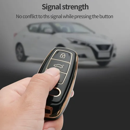 Miniatura 5 de Funda para llavero Audi para Audi 2018-2022 A6 A7 A8 E-Tron Q8 SQ8, funda de llave inteligente, Negro