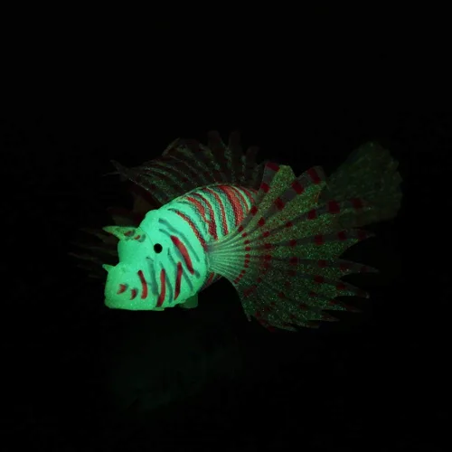 Miniatura 5 de HEEPDD Pez artificial brillante, pez león artificial brillante, peces falsos luminosos, peces de acuario, adorno de paisaje, decoración de animales