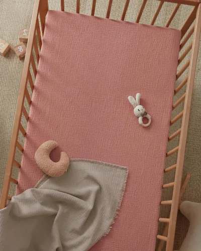 Miniatura 103 de Blissful Diary Sábanas de muselina para cuna para niñas, sábana de bebé de algodón suave bohemio para colchón de cuna estándar de 52 x 28 pulgadas