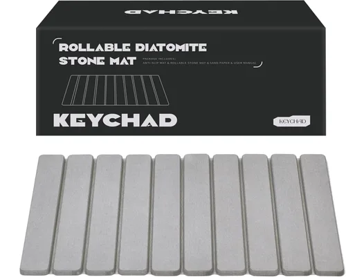 Miniatura 10 de KEYCHAD Tapete de baño plegable de piedra, antideslizante, de tierra de diatomeas, súper absorbente, de secado rápido, elegante y lujoso tapete