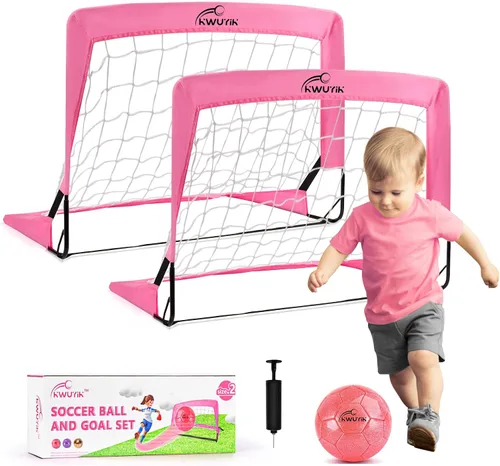 Miniatura 11 de 4Pcs Soccer Goals Set 2Pcs Soccer Nets 2x1.5ft 1Pcs Ball 1Pcs Pump Indoor Soccer Nets for Kids with Size 2 Toddler Soccer Ball Foldable Net with