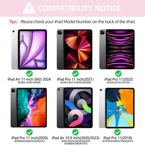 Miniatura 2 de besky Funda de teclado para iPad Air de 11 pulgadas con teclado M3/M2 (2025/2024) y serie Air (6ª/5ª/4ª generación), para iPad Pro 11