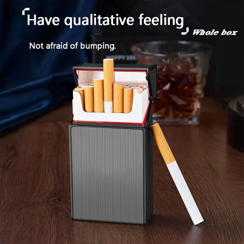 Miniatura 2 de Estuche de cigarrillos 2 unidades de 3.937 in tamaño King de 3.937 in (negro + plata) (negro + plata, 3.937 in)