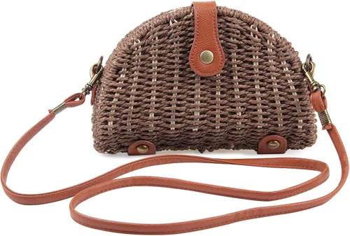 KUANG! Bolso cruzado de paja para mujer, bolso de hombro y mensajero, bolso de paja para playa para mujer