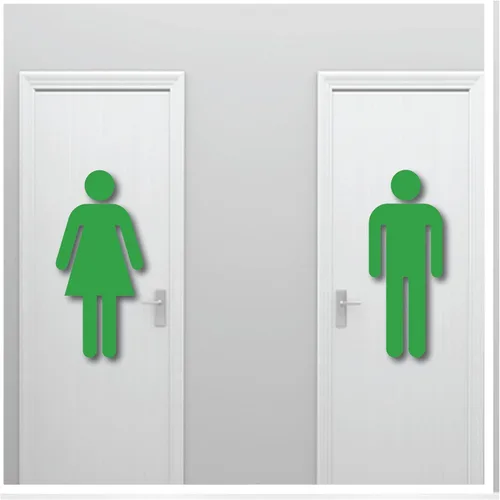 Miniatura 12 de Letrero grande de 20 pulgadas de alto para pared de hombre y mujer, adhesivo fuerte seguro para pared, diseño artístico mural para baño, baño, baño