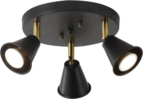 Miniatura 10 de Lámpara de techo moderna de montaje empotrado, cabezal direccional ajustable, luces negras para interiores, luz de pista única montada