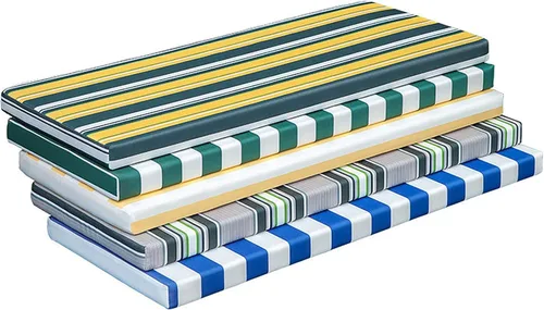 Cojín de banco para exteriores, cojines impermeables para muebles de patio, cojín de sofá de jardín, cojín de columpio con rayas de color y correas