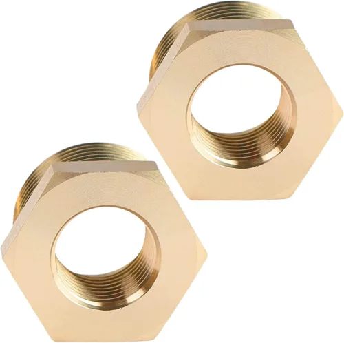 Miniatura 7 de 2 piezas 1" NPT macho x 1/2" NPT hembra buje hexagonal adaptador de accesorios roscados reductor de latón de CX WONDERLAND