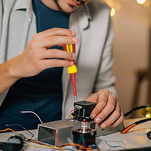 Miniatura 6 de Juego de 5 destornilladores aislados, kit de herramientas para electricista con funda, 1000 V, destornillador con cuchillas intercambiables