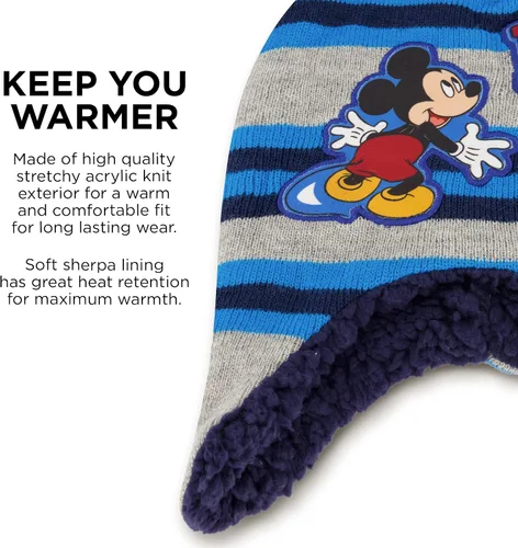 Miniatura 4 de Disney boys Winter Hat and Mitten Set, Mickey Mouse Toddler Beanie for Ages 2-4