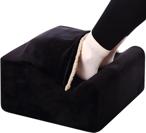 Miniatura 9 de Reposapiés para debajo del escritorio en el trabajo, reposapiés ergonómico debajo del escritorio con funda lavable, taburete de espuma viscoelástica