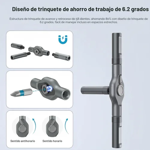 Miniatura 3 de DYLIFE Juego de destornilladores magnéticos 24 en 1, kit de herramientas de precisión autoensamblable con mango de trinquete mini extraíble DIY, kit