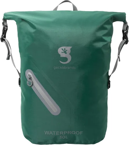 Miniatura 22 de geckobrands Mochila impermeable ligera de 30 L - Bolsa ligera impermeable para exteriores, senderismo, viajes, actividades acuáticas ligeras Verde