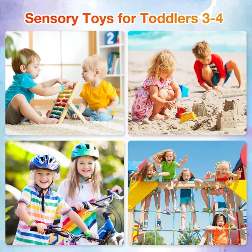 Miniatura 5 de 36 Paquetes de Juguetes Antiestrés Pop Fidget Pulseras de Fiesta para Cumpleaños Recuerdos de Fiesta para Niños 4-8, 8-12 Caja de Premios Pequeña