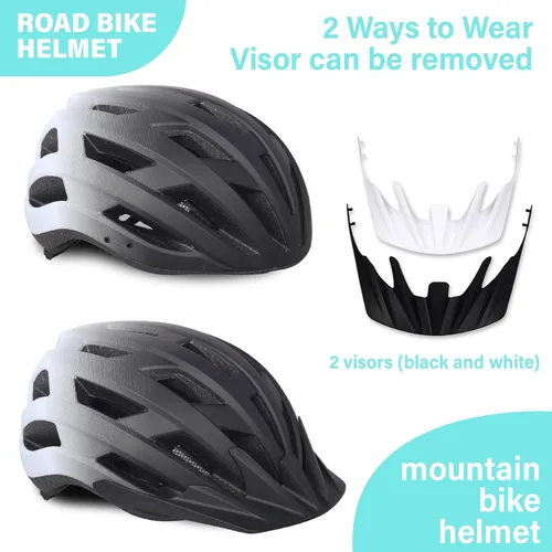 Miniatura 4 de Bilaki Casco de bicicleta para adultos, mujeres, hombres, jóvenes, niños, cascos ligeros de bicicleta de montaña con esfera ajustable y visera