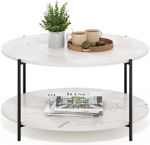 Miniatura 13 de Furinno Mesa de centro de diseño simple, nogal oscuro