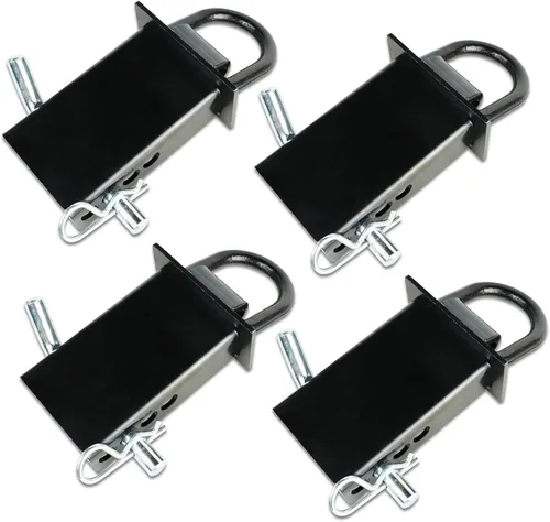 ANLULOAD - Anillo en D ajustable para remolque resistente, límite de carga de 5400 libras y 4 agujeros ajustables, bolsillo de estaca con anilla en