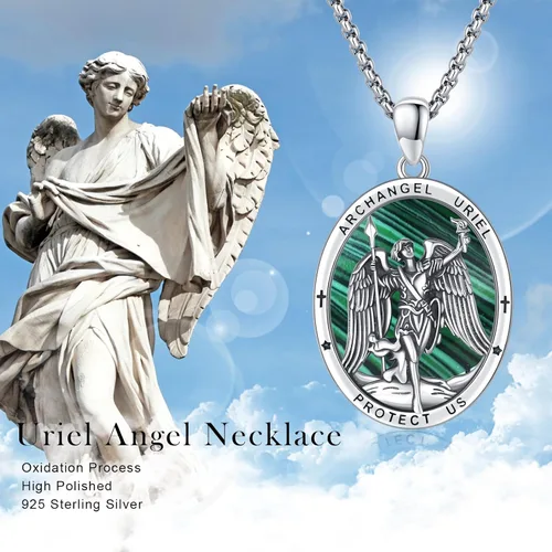 Miniatura 632 de Collar con colgante de plata de ley 925 con medalla de San Patrón, joyería religiosa para hombres y mujeres, con cadena de acero inoxidable 316L
