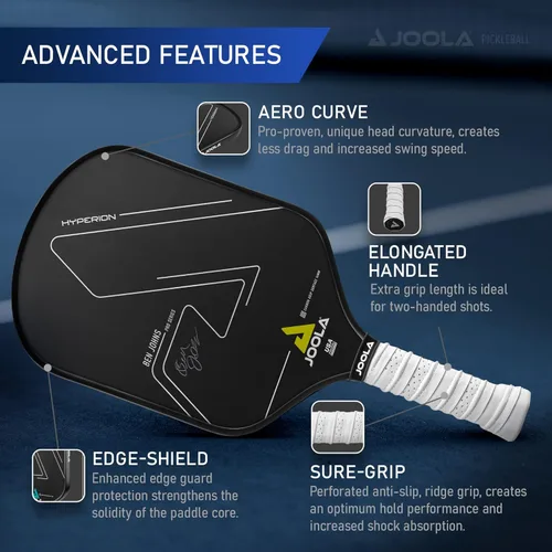 Miniatura 3 de JOOLA Pickleball Paddles – Textured Carbon Grip Surface for Spin, Control & Power – Select Hyperion, Vision or Radius Shapes – Lightweight, Durable