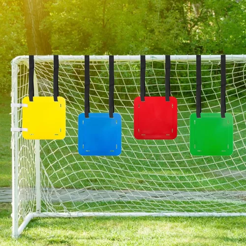 Miniatura 6 de Tebery 4 objetivos de portería de fútbol, objetivos de entrenamiento de tiro con correas ajustables, objetivos de fútbol colgantes para agilidad