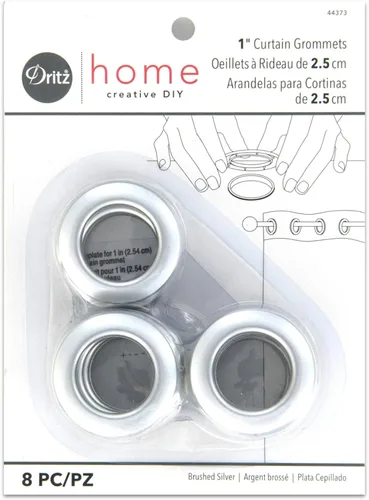 Miniatura 16 de Cortina con arandelas 1 pulgada, diámetro del plástico interior 8/Pkg Blanco