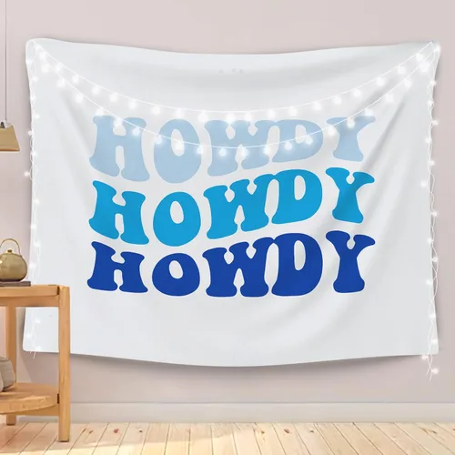 OGILRE Tapiz para colgar en la pared, diseño bohemio azul preppy howdy para el hogar, decoración de dormitorio de niñas, tapices retro hippy preppy
