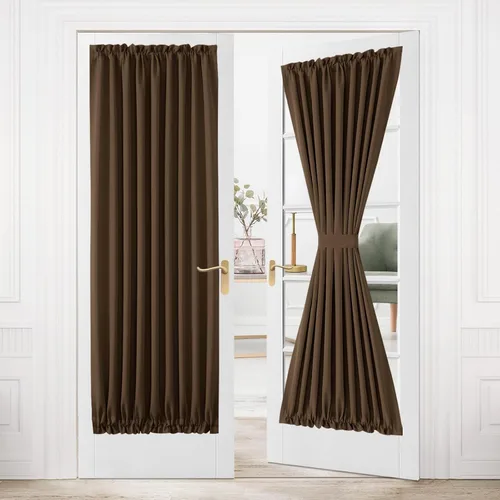 Miniatura 32 de DWCN Cortinas para puerta francesa: cortina térmica con bolsillo para barra para puertas con ventana de vidrio, puertas de cocina y patio