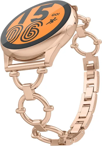 Miniatura 9 de Correa de metal de 0.787 pulgadas compatible con Samsung Galaxy Watch 4 y 5 (1.575 pulgadas, 1.732 pulgadas), bonita y elegante ajustable para reloj