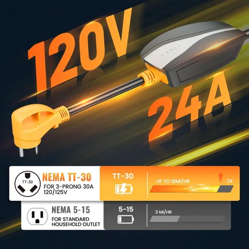 Miniatura 5 de MECMO NEMA TT-30 Adaptador para cargador móvil Tesla Gen 2 y 3, 24Amp 120V, RV TT-30P adaptador para conector móvil Gen II, para motores Tesla