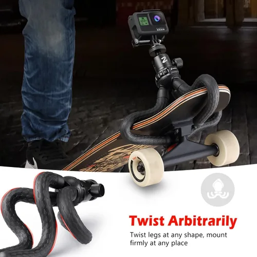 Miniatura 4 de Zeadio Kits de trípode de cámara flexible, con soporte de cabeza de bola de metal, se adapta a todos los teléfonos inteligentes iPhone y Android
