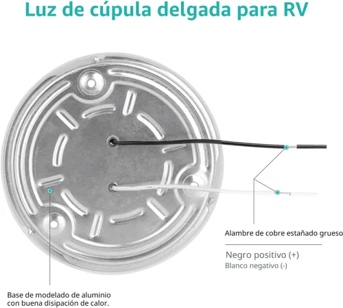 Miniatura 5 de RVZONE Paquete de 2 Luces LED de Techo Tipo Puck para RV Barco Luz Interior DC 12V Luz de Cúpula de Techo de Montaje en Superficie, Panel de 4.5W
