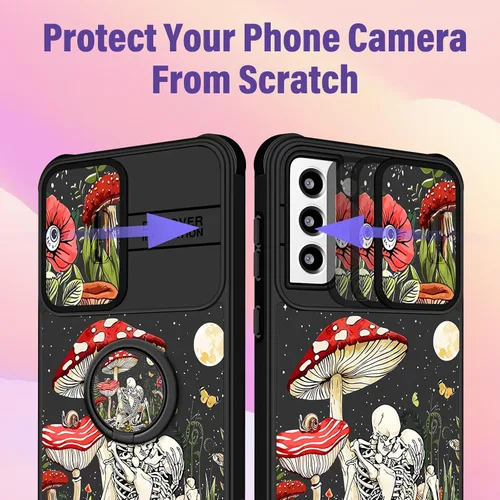 Miniatura 4 de Funermei Funda para Samsung Galaxy S22 Plus – Funda Linda de Calaveras para Mujeres Niñas Esqueleto Gótico Divertido Gracioso Espeluznante Horror