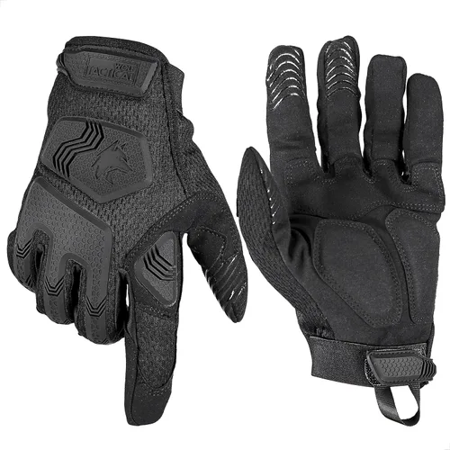 Miniatura 2 de WOLF TACTICAL Guantes de tiro tácticos para hombres, guantes militares, guantes de airsoft para paintball, combate, ejército, pantalla táctil Negro